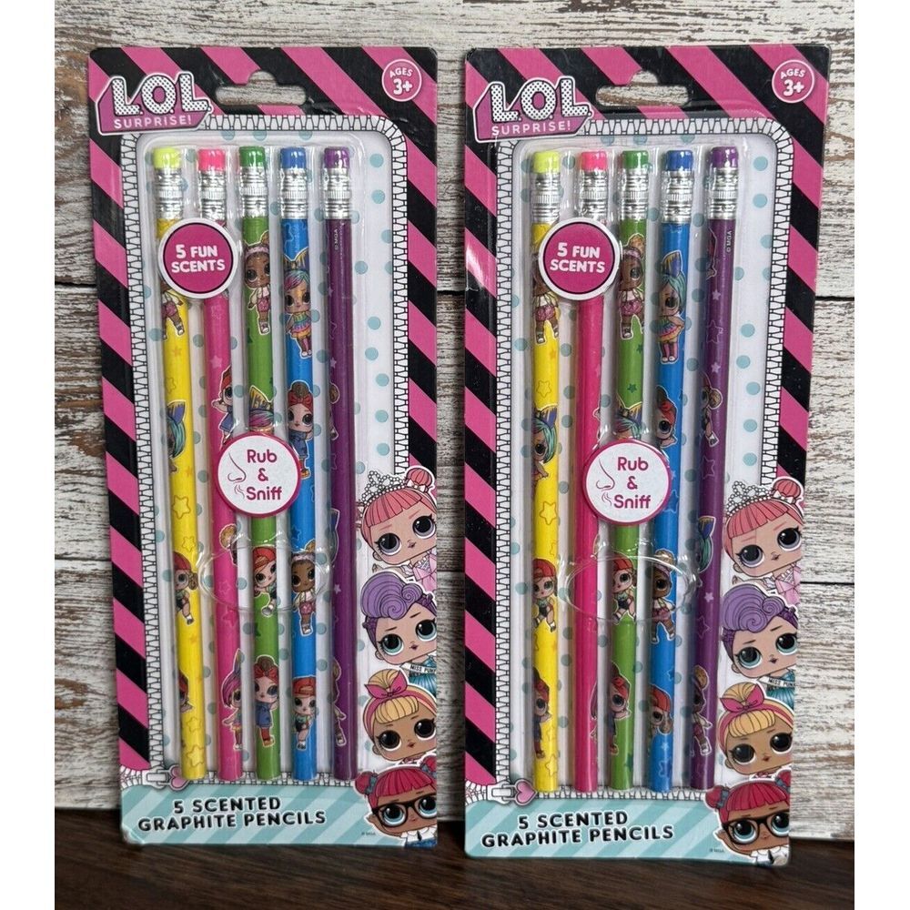 LOL SURPRISE Scented Graphite Pencils Rub N' Sniff L.O.L Party Favors 2 Pack!